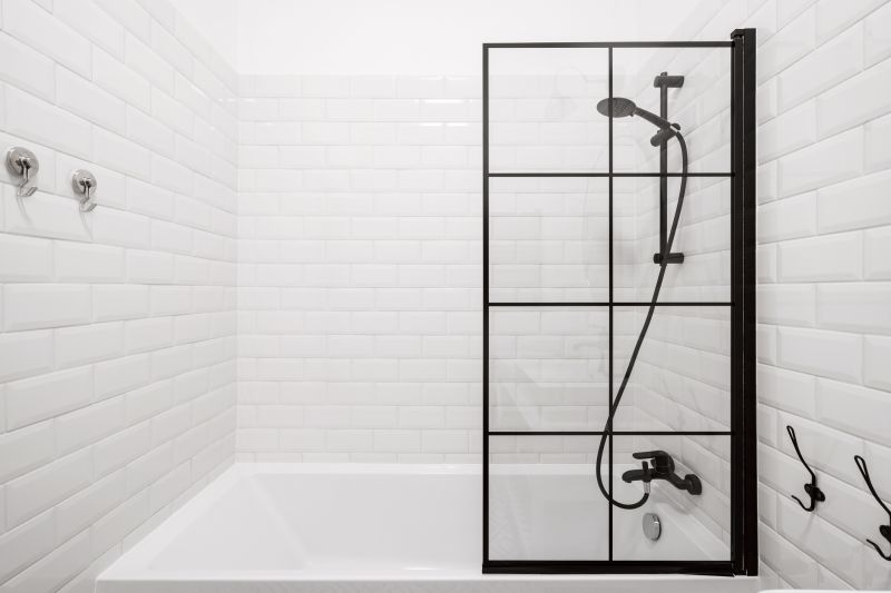 Shower with Black Frame Accents